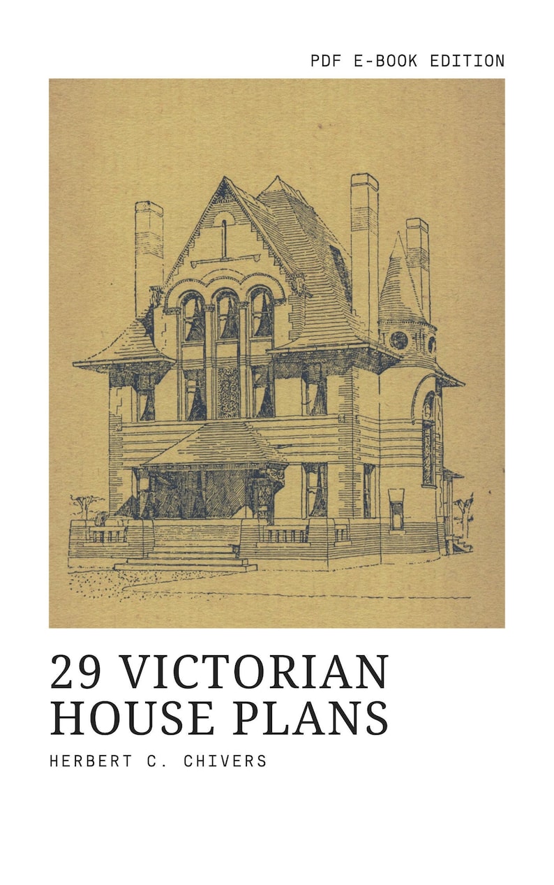 29 Victorian House Plans PDF E-Book, Vintage Victorian Architecture image 1