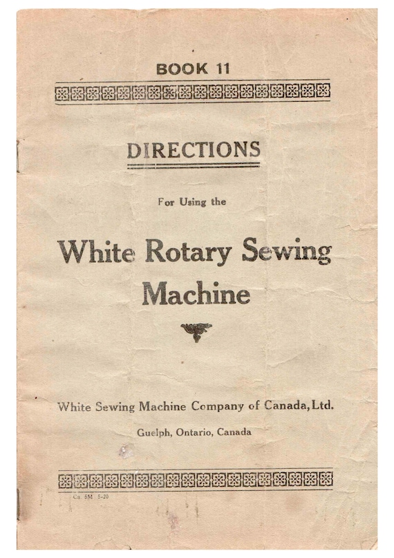 White Rotary Treadle Sewing Machine Manual PDF, Instant Download, Vintage Printable Manual PDF