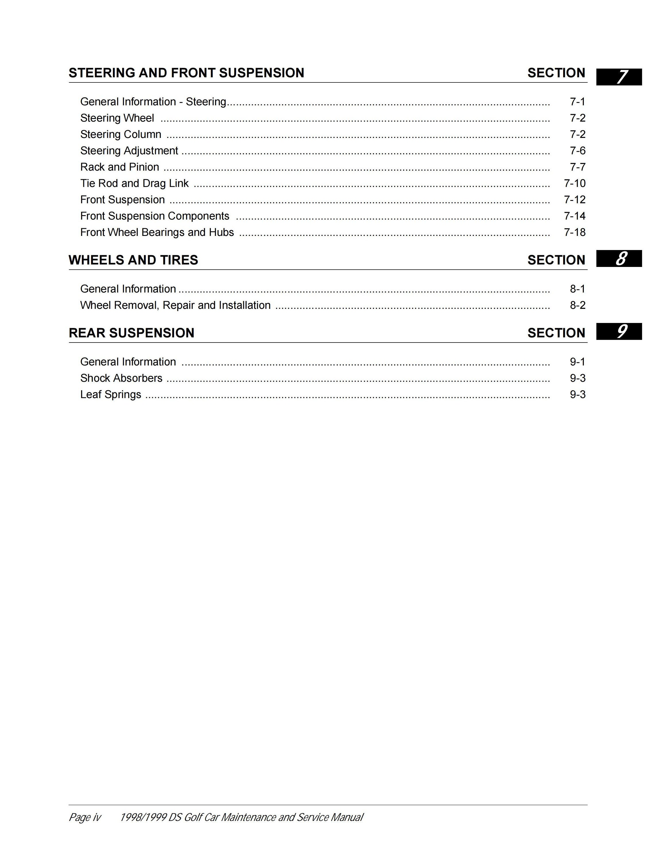1998 Club Car DS Repair Manual PDF 1998-1999 Club Car DS Golf | Etsy