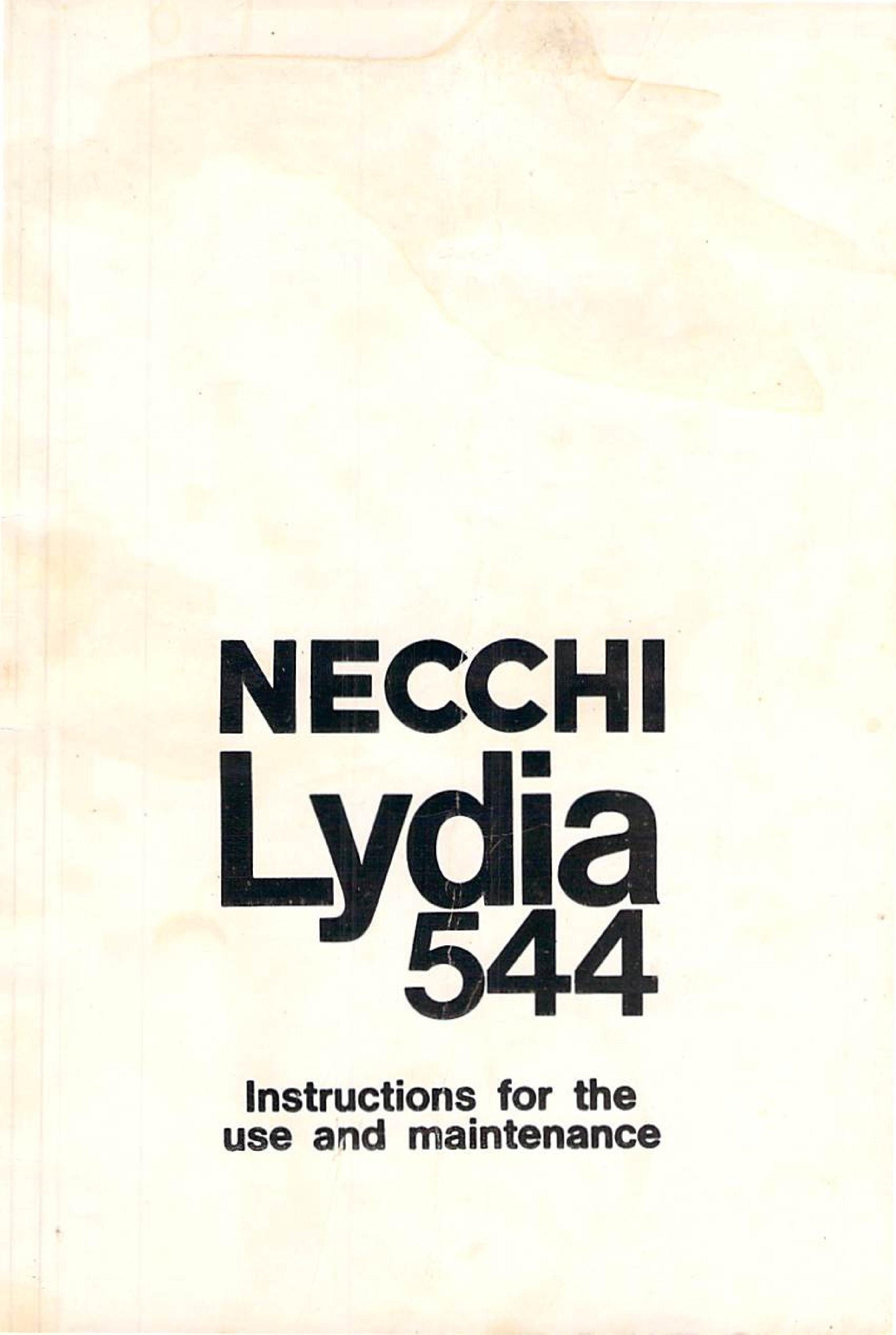 Necchi Lydia 544 Sewing Machine Manual PDF, Necchi Lydia 544