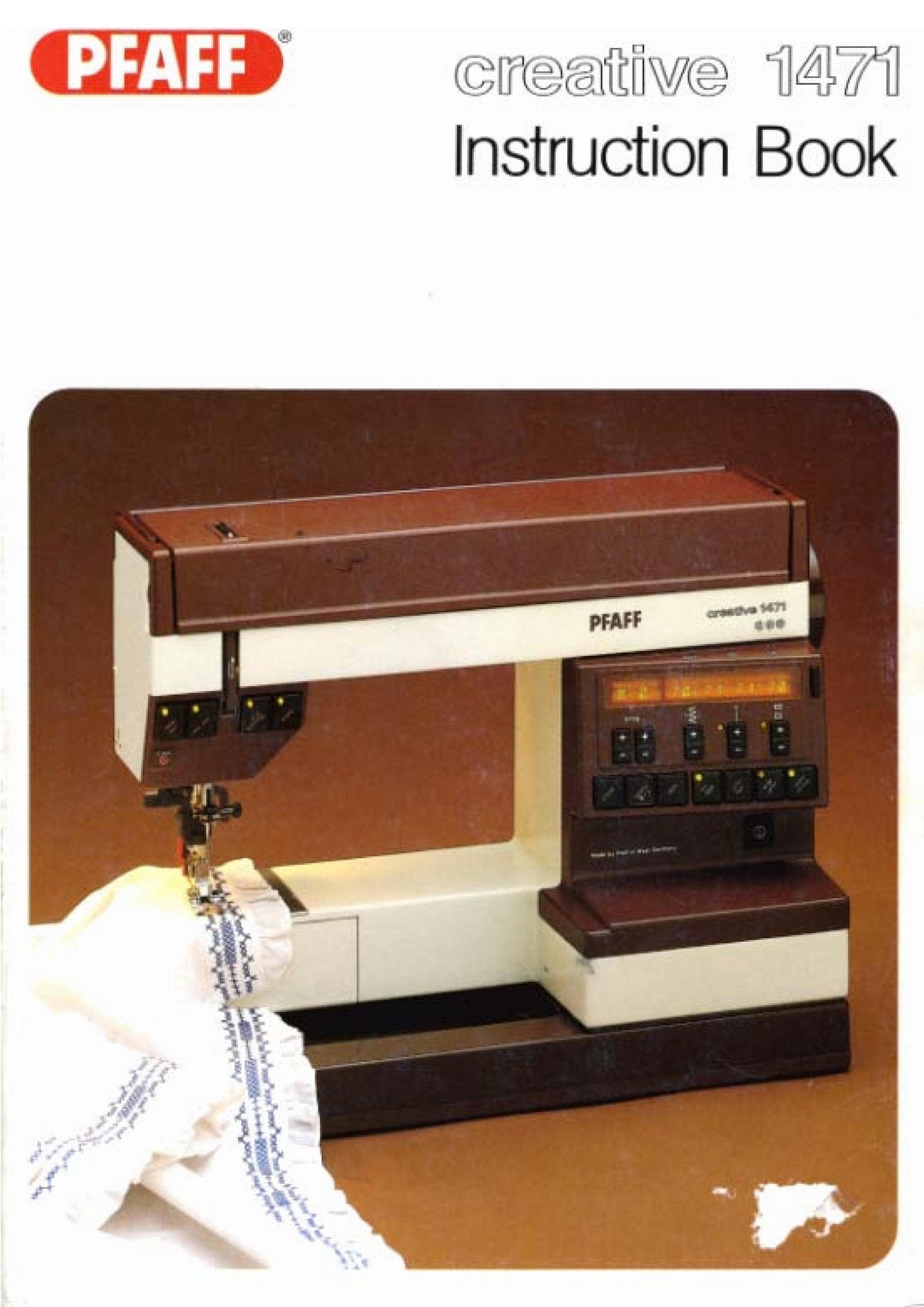 Pfaff 1471 Manual PDF, Full Color Manual, Pfaff 1471 Sewing Machine Manual PDF Download Etsy