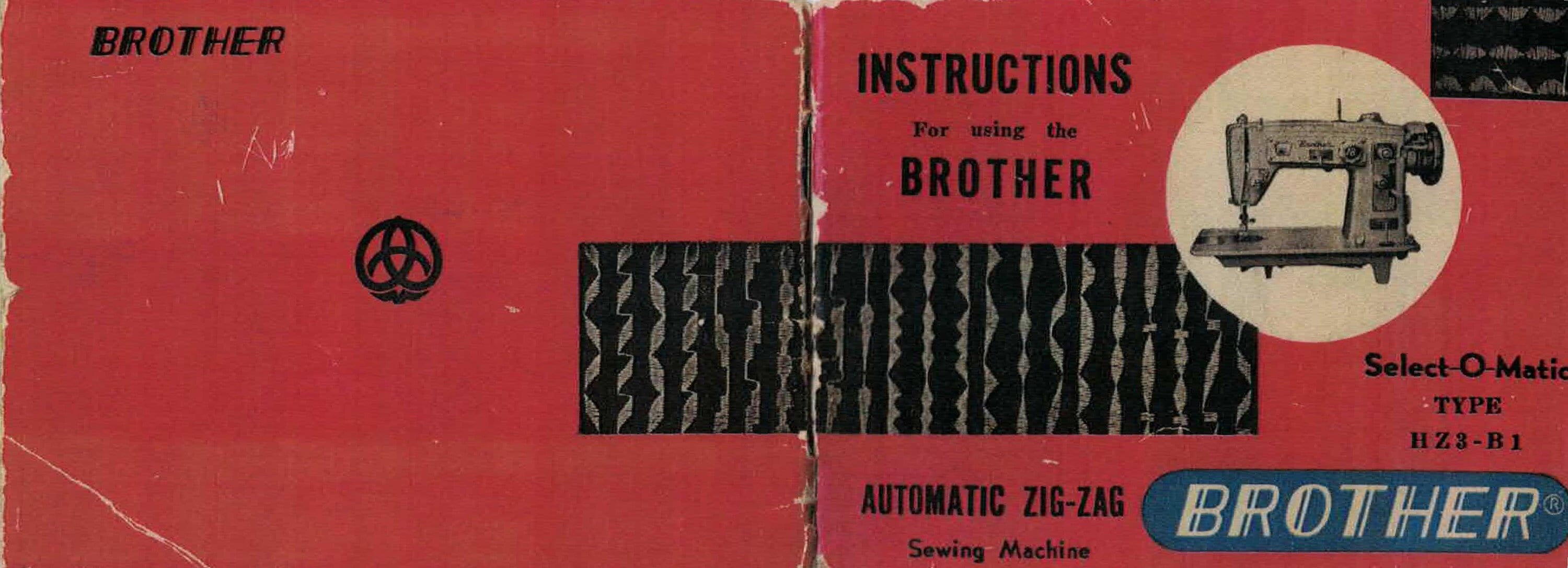 Vintage Brother Automatic Zigzag Sewing Machine Manual PDF, 1950s