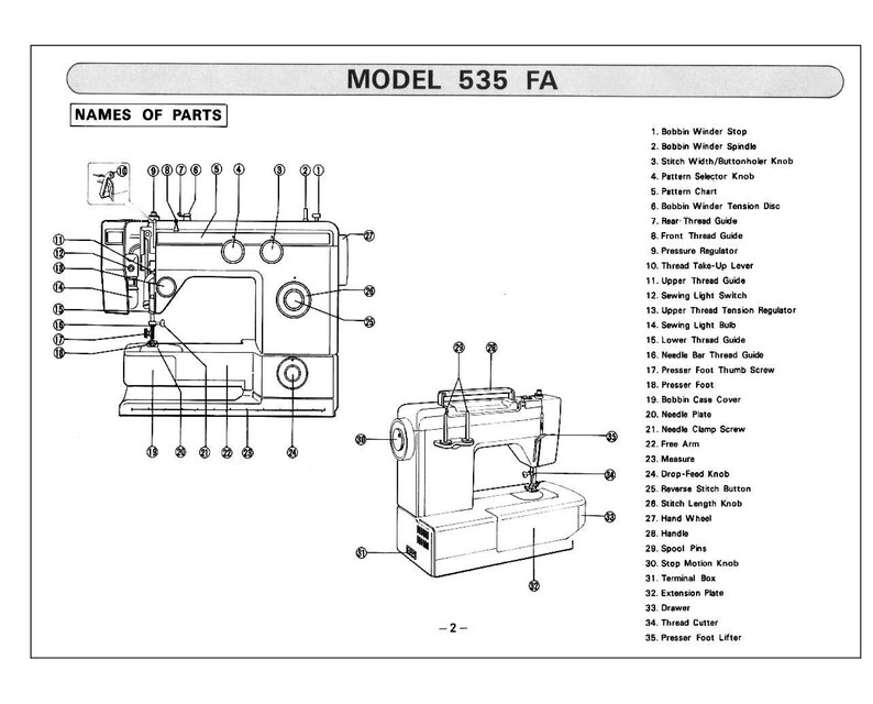 Necchi 535FA Sewing Machine Instruction Manual PDF, Necchi Model 535fa