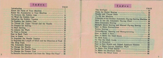 Vintage Brother Automatic Zigzag Sewing Machine Manual PDF, 1950s