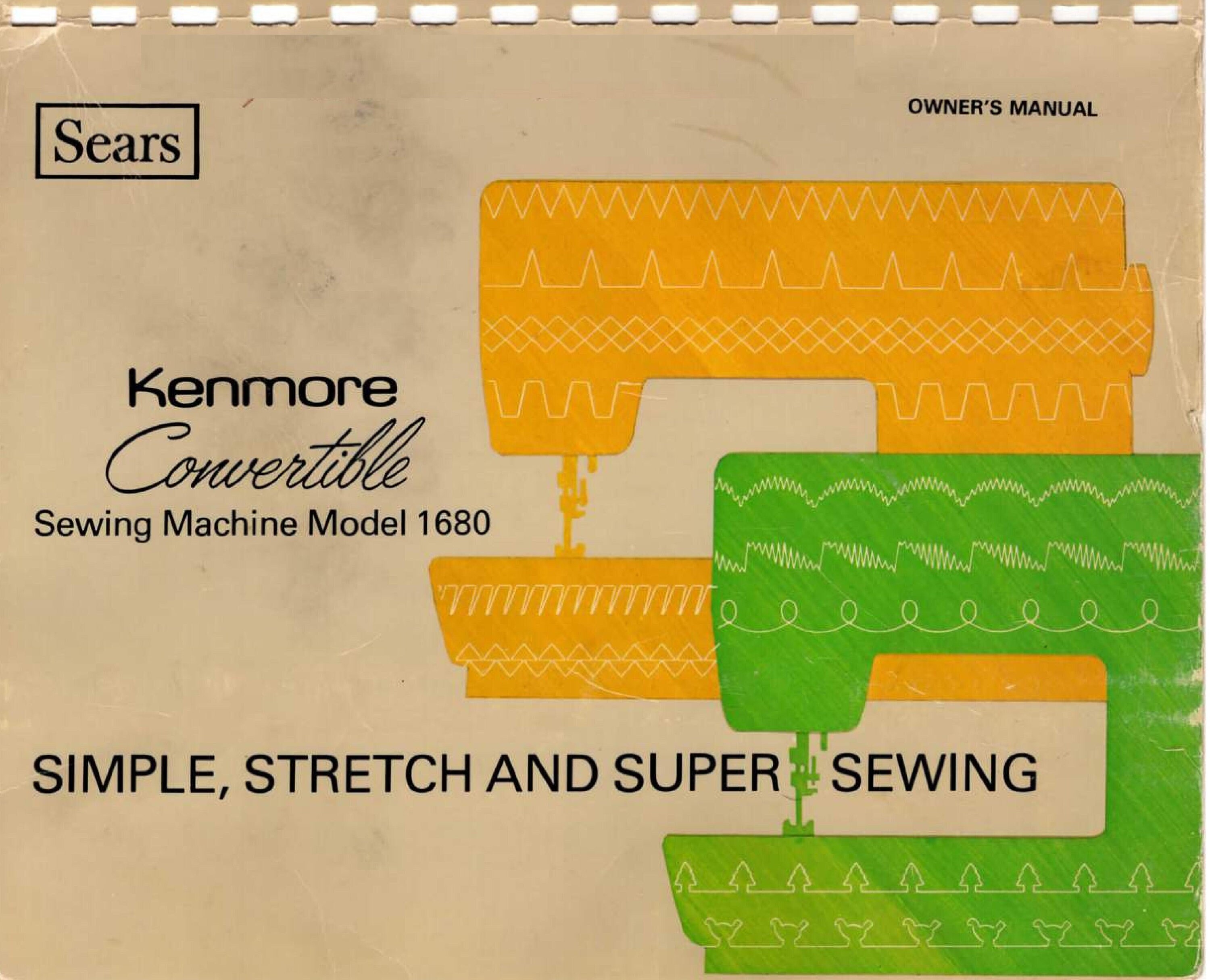 Kenmore 1680 Convertible Zig Zag Sewing Machine Manual PDF, 158.16800