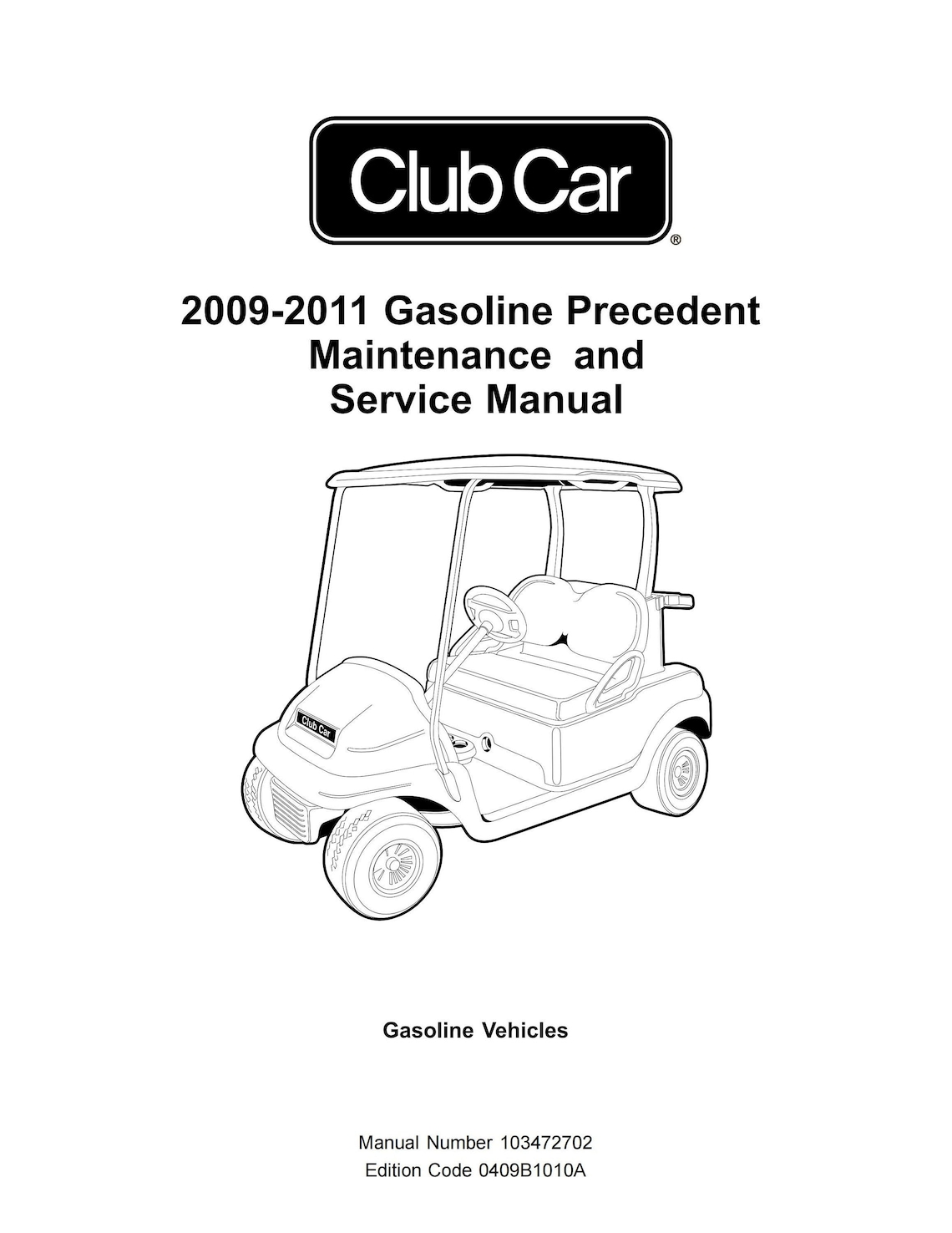 2010 Club Car Precedent Golf Cart Manual PDF, 20092011 Service Manual
