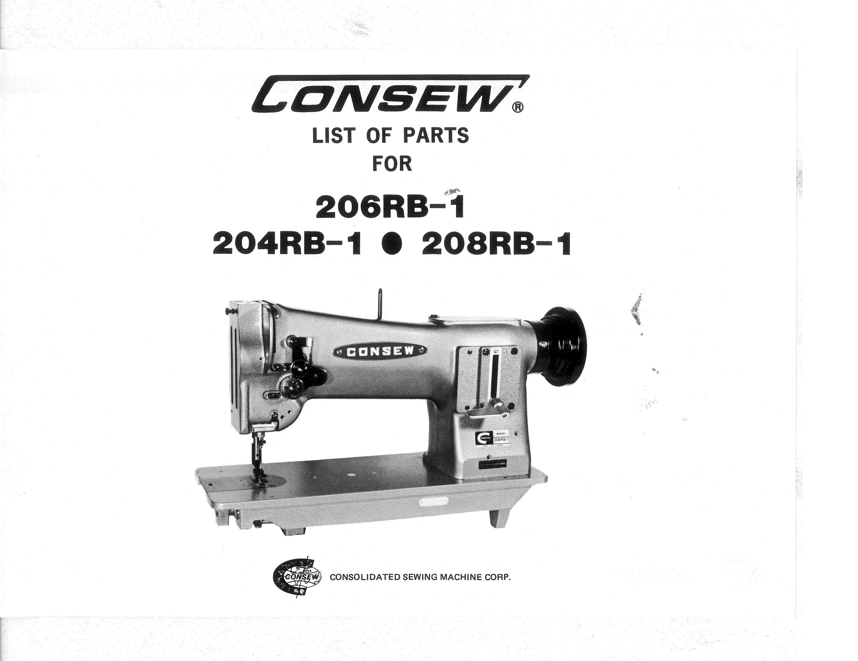 Consew 206RB 206RB-1 206RB-2 Sewing Machine Manual, How to Thread ...