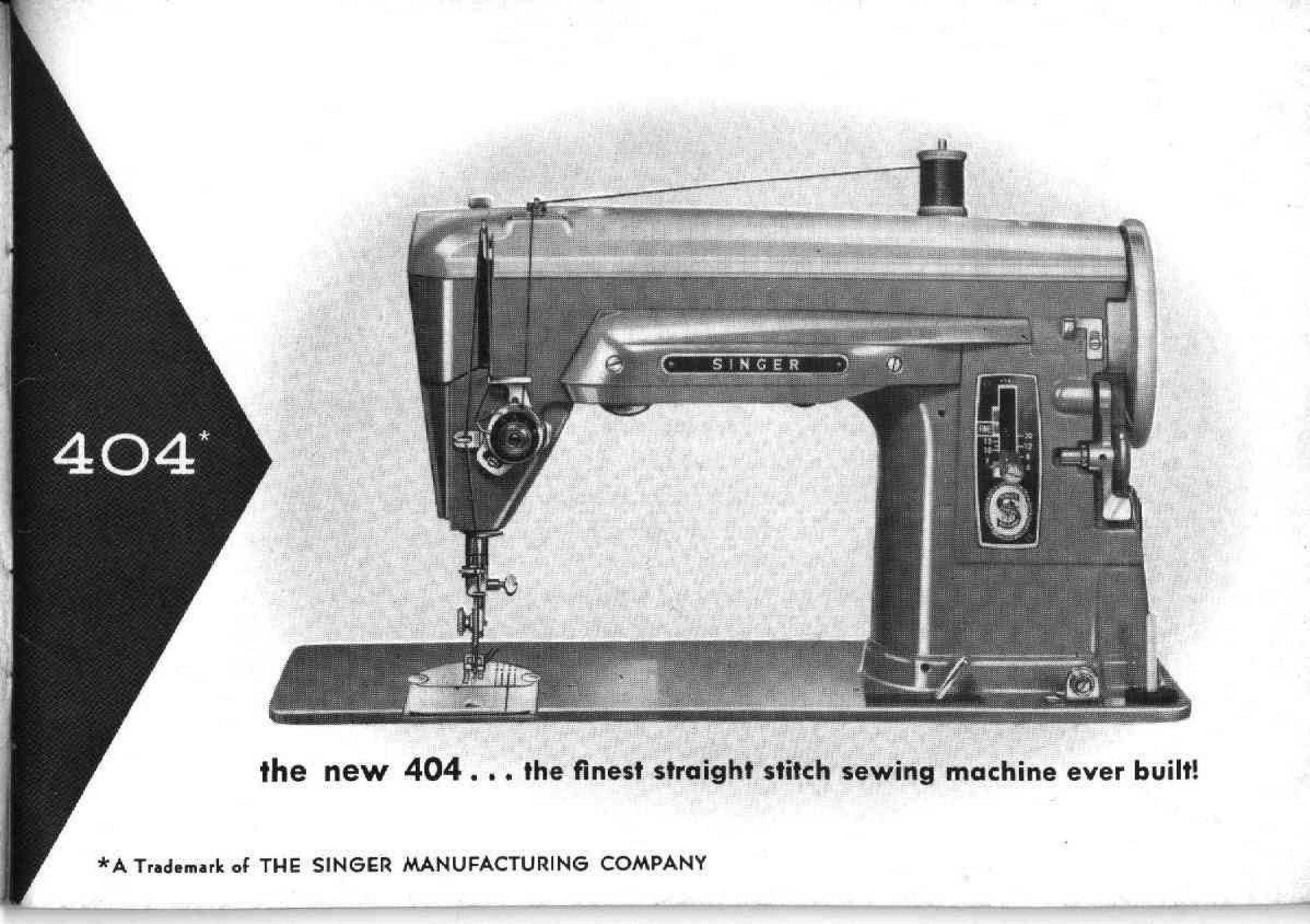 Singer 404 Antique Sewing Machine Owner's Manual PDF Etsy