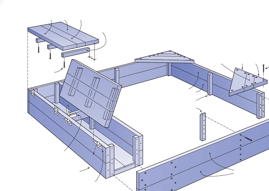 Plans de bac à sable bricolage PDF, plans de menuiserie bricolage, bacs à sable bricolage, idées de bac à sable bricolage | Téléchargement PDF numériq