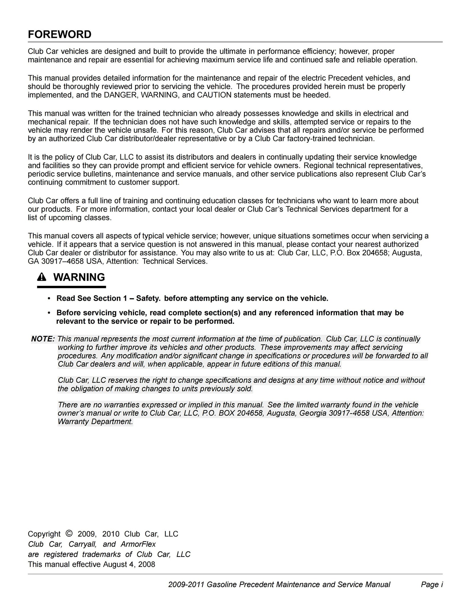 2016 CLUB CAR PRECEDENT SERVICE MANUAL PDF visual data 4