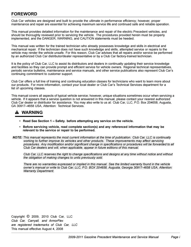 CLUB CAR PRECEDENT PARTS MANUAL PDF visual data 4