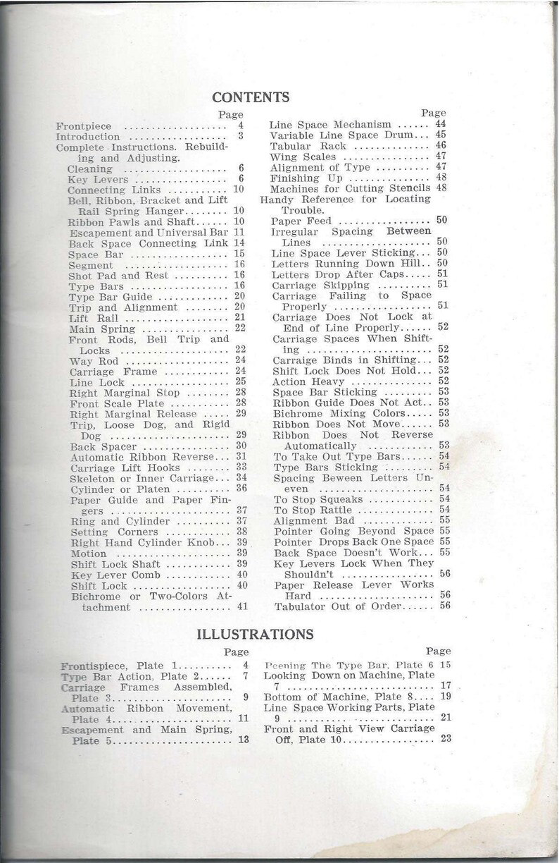 Underwood Typewriter No 5 Repair Manual PDF, How to Repair Rebuilt and Adjust Underwood