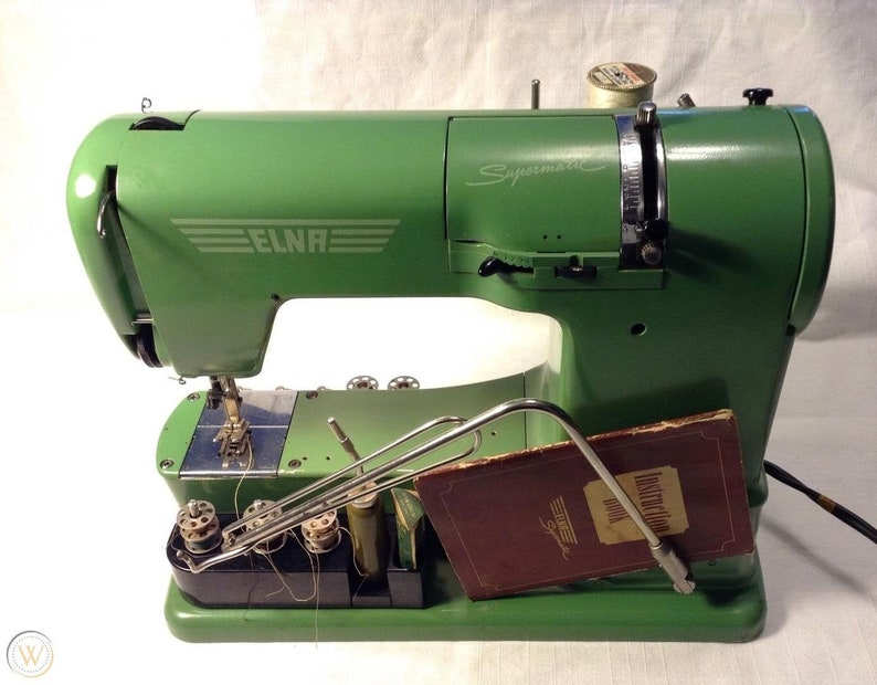 Elna Supermatic SU Green Sewing Machine Manual PDF, 19521958 Vintage
