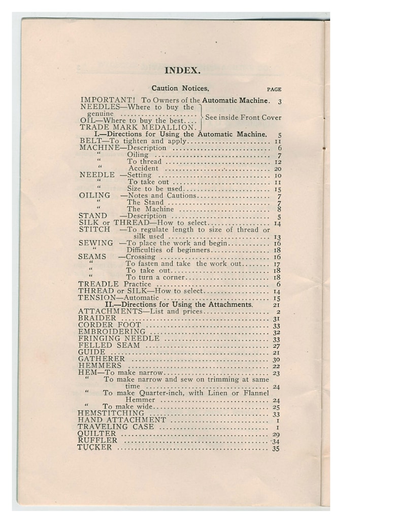 Directions for Using Willcox & Gibbs Automatic Noiseless Sewing Machine Manual PDF Ebook Etsy