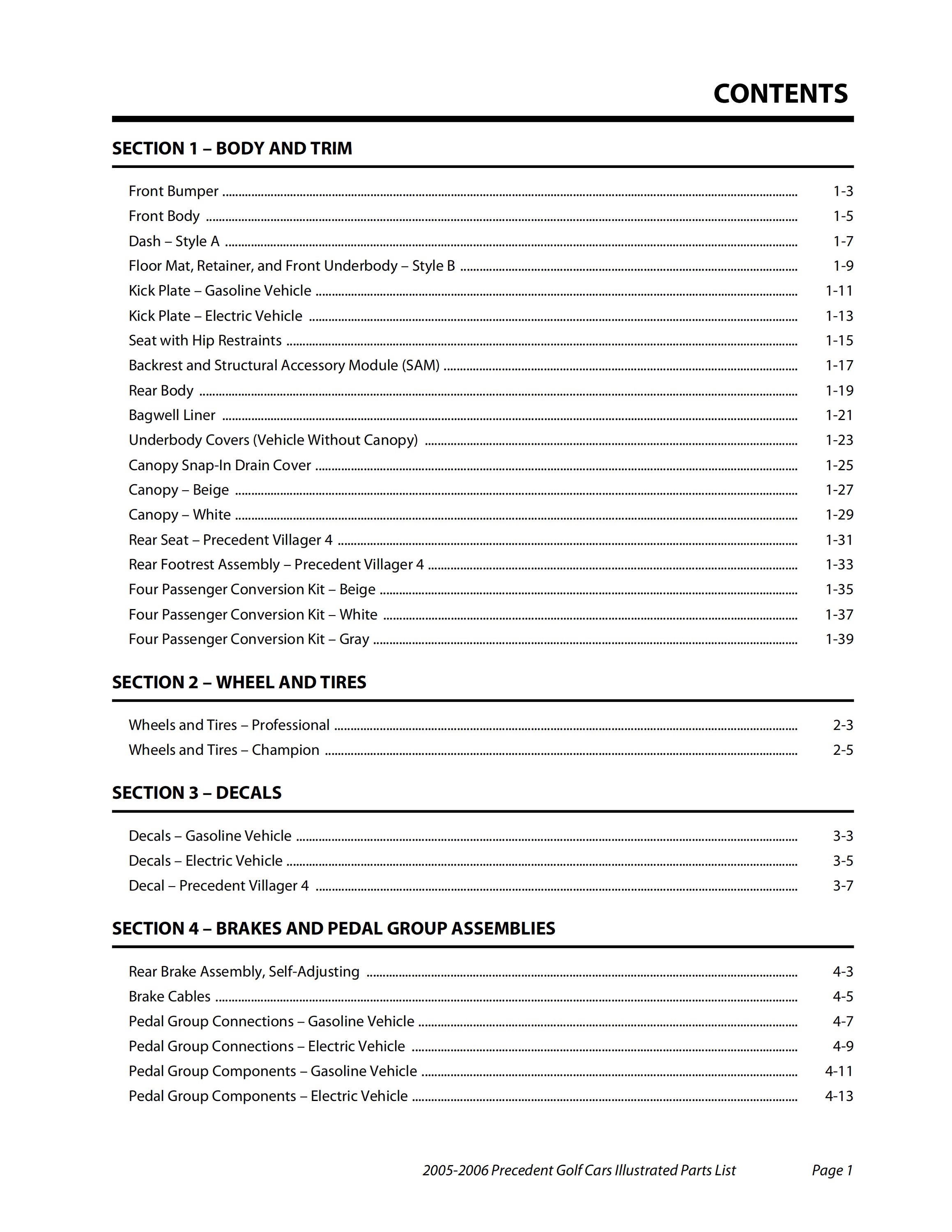 2006 CLUB CAR PRECEDENT PARTS MANUAL visual data 5