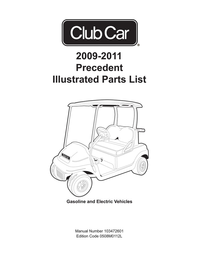 2010 Club Car Precedent Golf Cart Manual PDF, 20092011 Service Manual