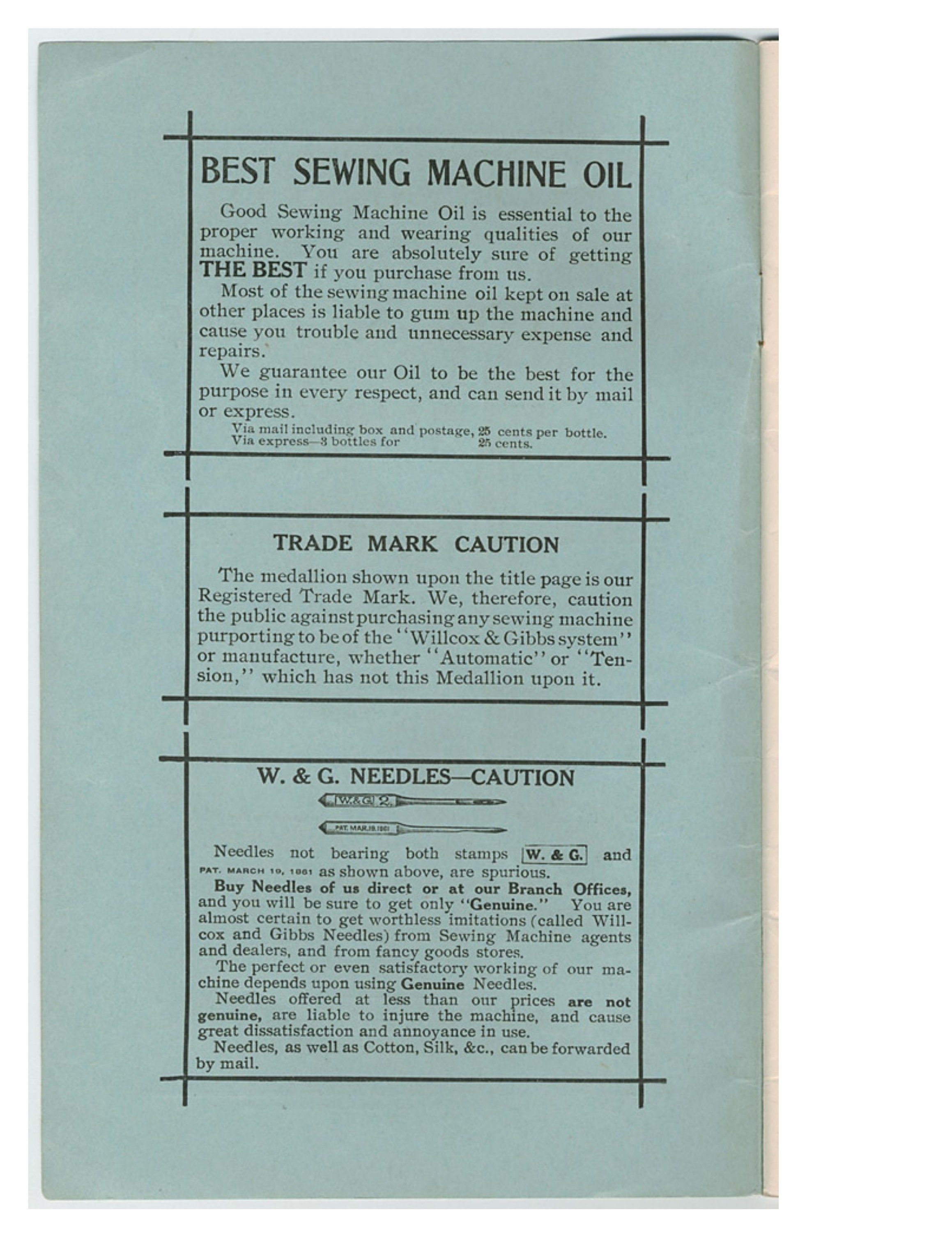 Directions for Using Willcox & Gibbs Automatic Noiseless Sewing Machine Manual PDF Ebook Etsy