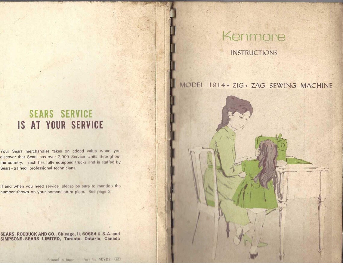 Kenmore 1914 , 158.19140 158.19141 158.19142 Sewing Machine Manual PDF