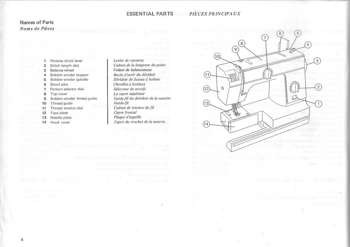 Elna 1010 Sewing Machine Manual, Elna Sewing Machine 1010, Vintage Elna