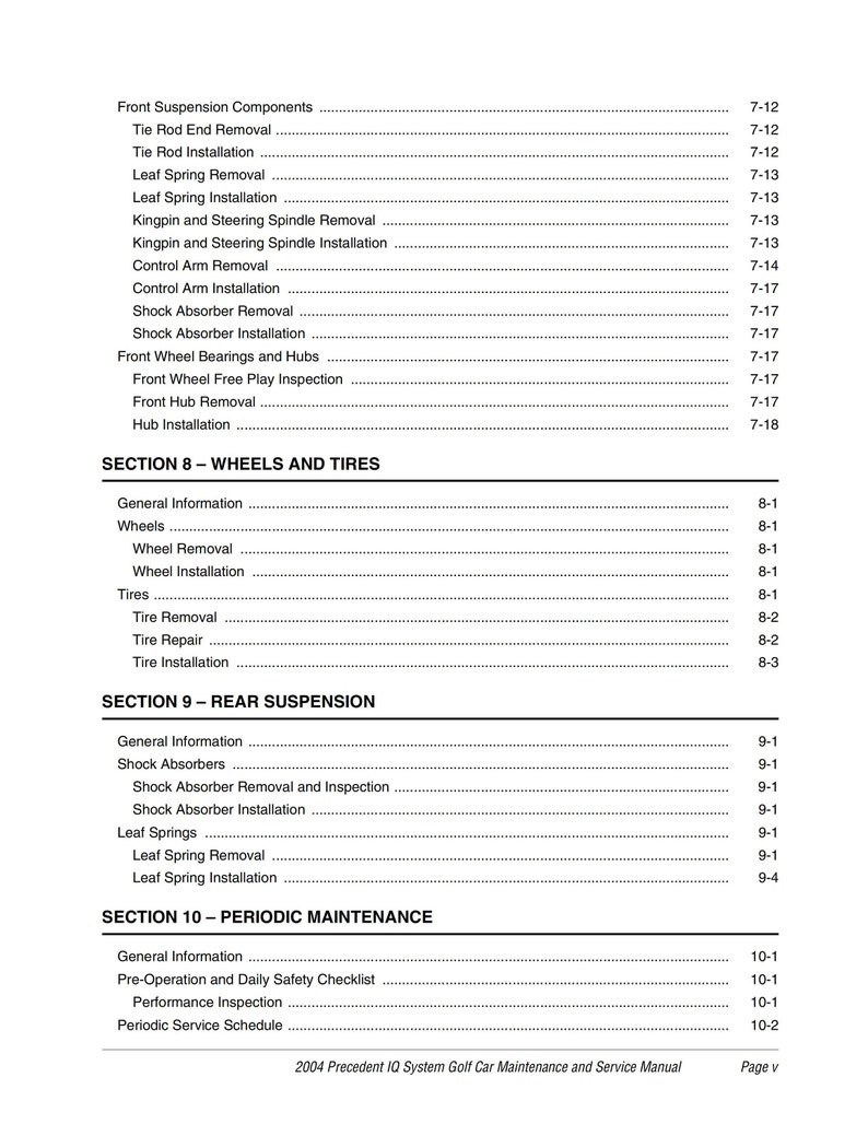 2004 Club Car Precedent Service Manual PDF, Club Car Precedent Electric
