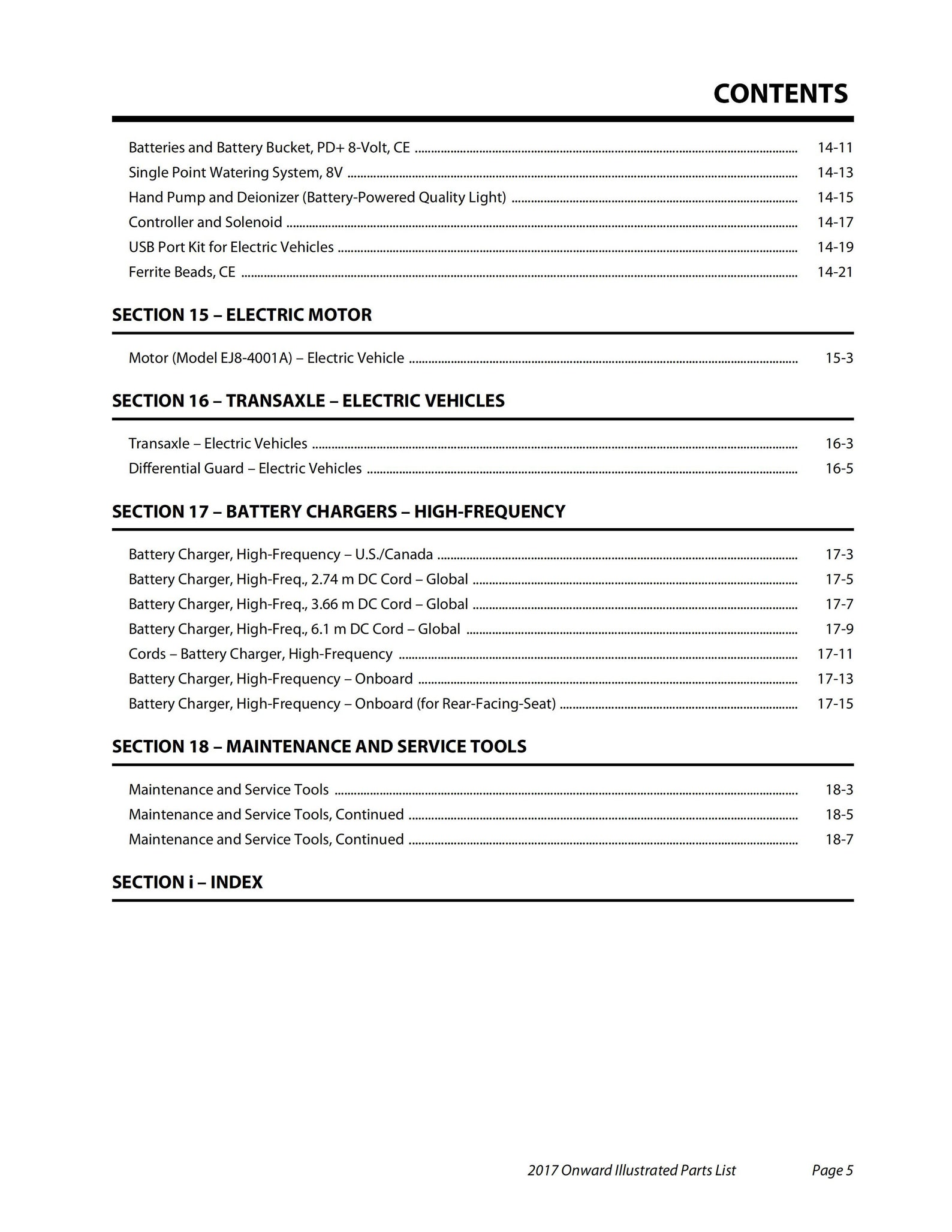 Club Car Onward Parts List