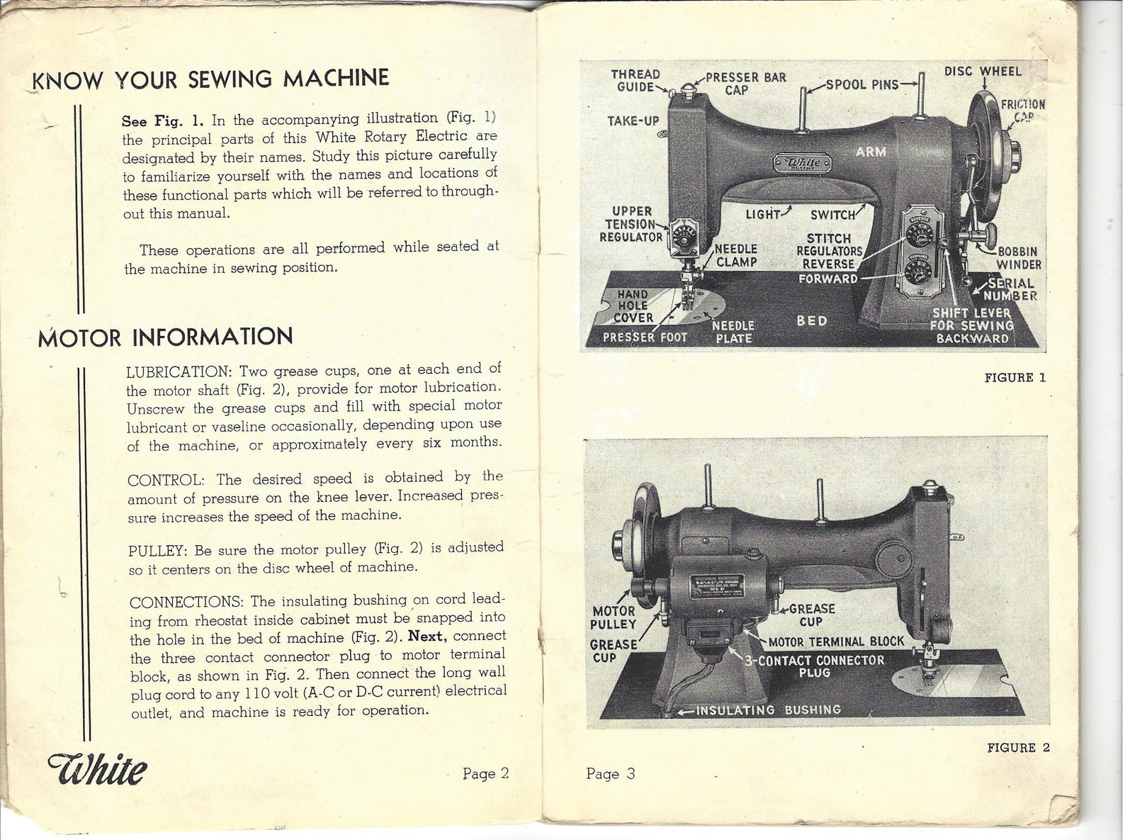 White Rotary Sewing Machine Model 77 Instruction Manual PDF, White