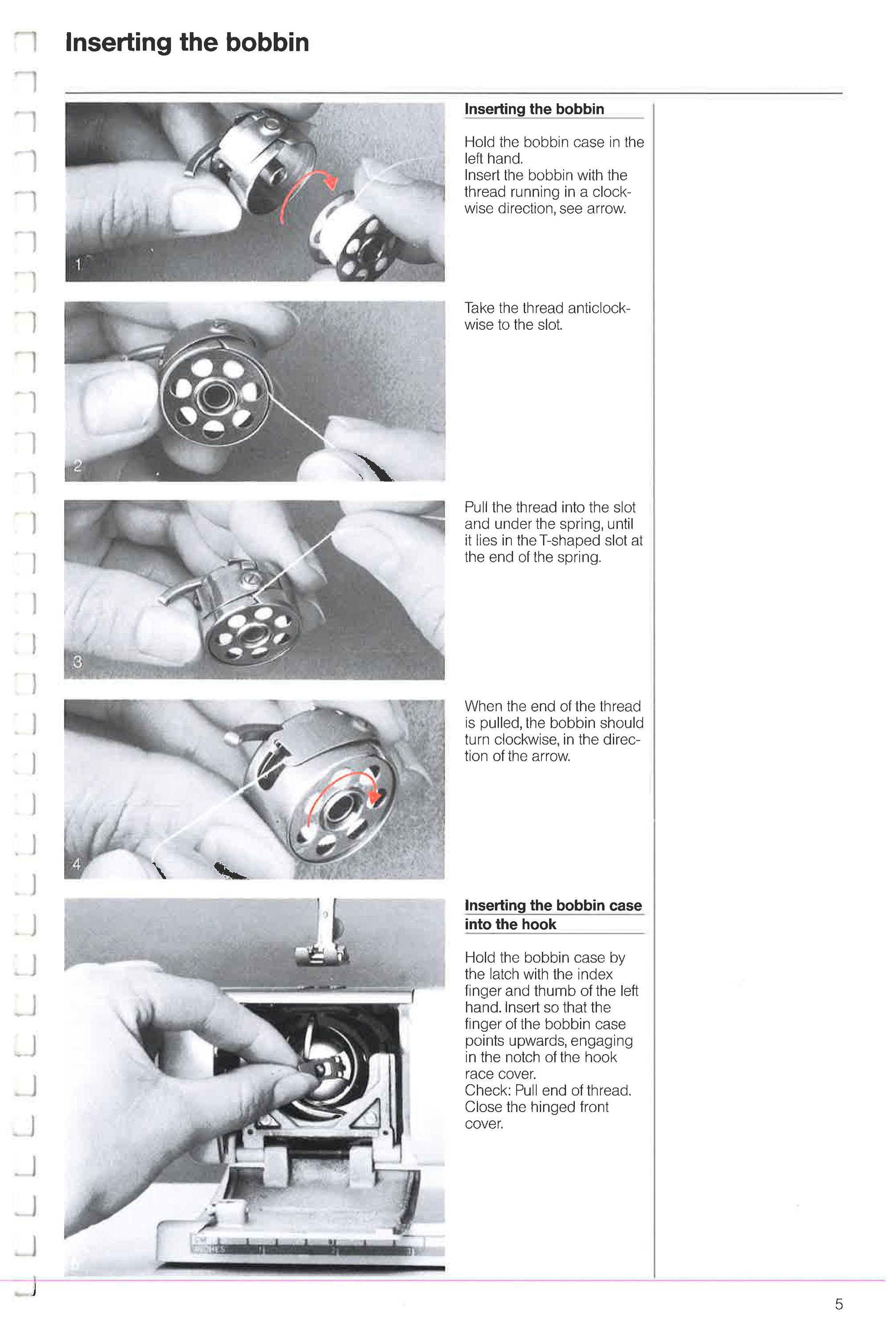 Bernina 1008 Sewing Machine Manual, How to Wind a Bobbin on a Bernina