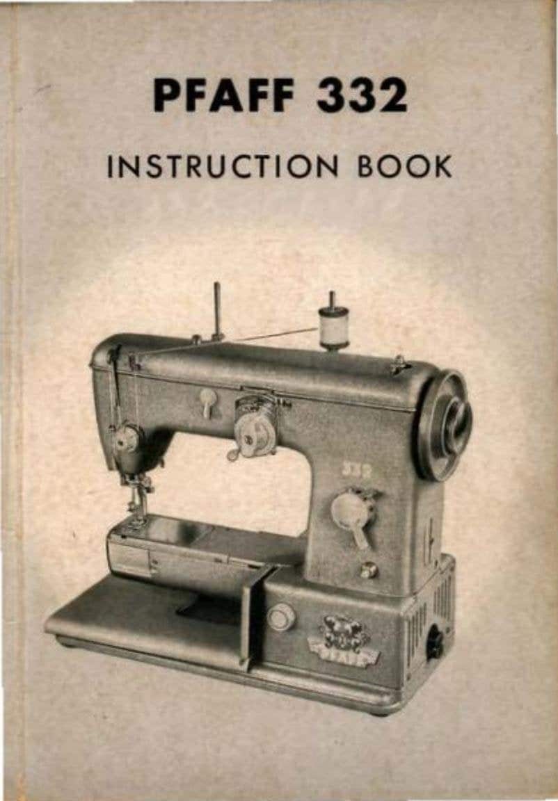 Pfaff 332 Manual, Pfaff 332 Instruction Manual PDF, Vintage Pfaff