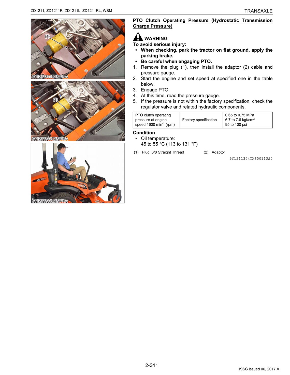 Kubota ZD1211 Lawn Mower Service Manual PDF Kubota Lawn Mower Etsy