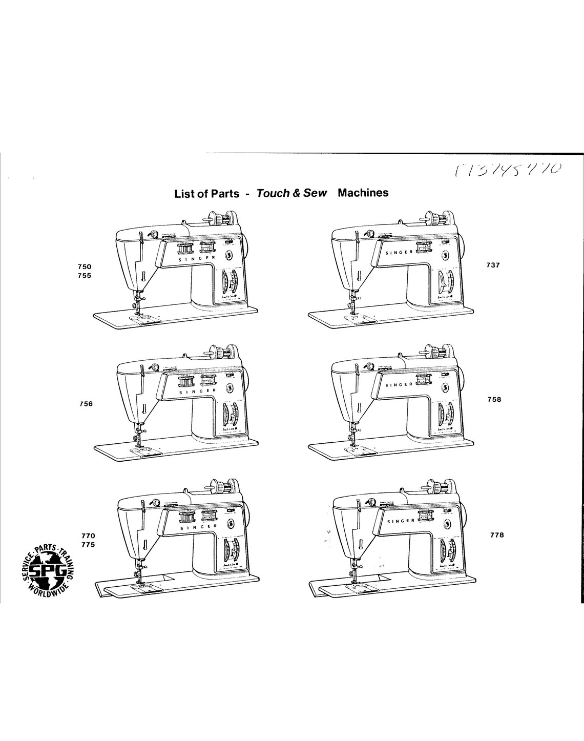Singer Touch and Sew 758 Parts Manual PDF Singer 758 Etsy