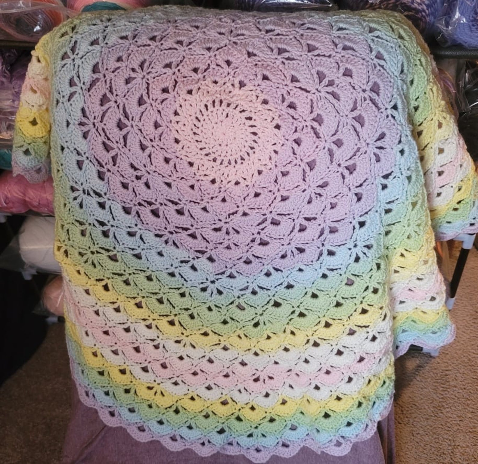 Lotus Flower Blanket Crochet Pattern