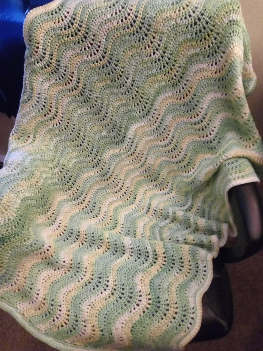 Rippling Waves Crochet Blanket Etsy
