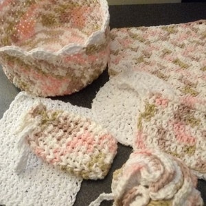 Crocheted Spa Day Basket Set
