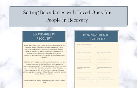recovery worksheet setting boundaries with loved ones etsy