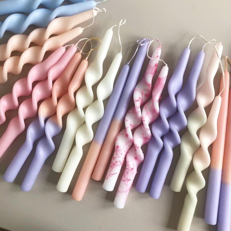 High Twisted Candle Handmade Taper Candle Dinner Candle Table Etsy