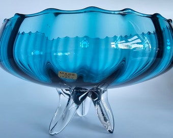 Mid Century Italian Empoli Cases Glass Bowl