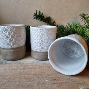 Patterned white mug