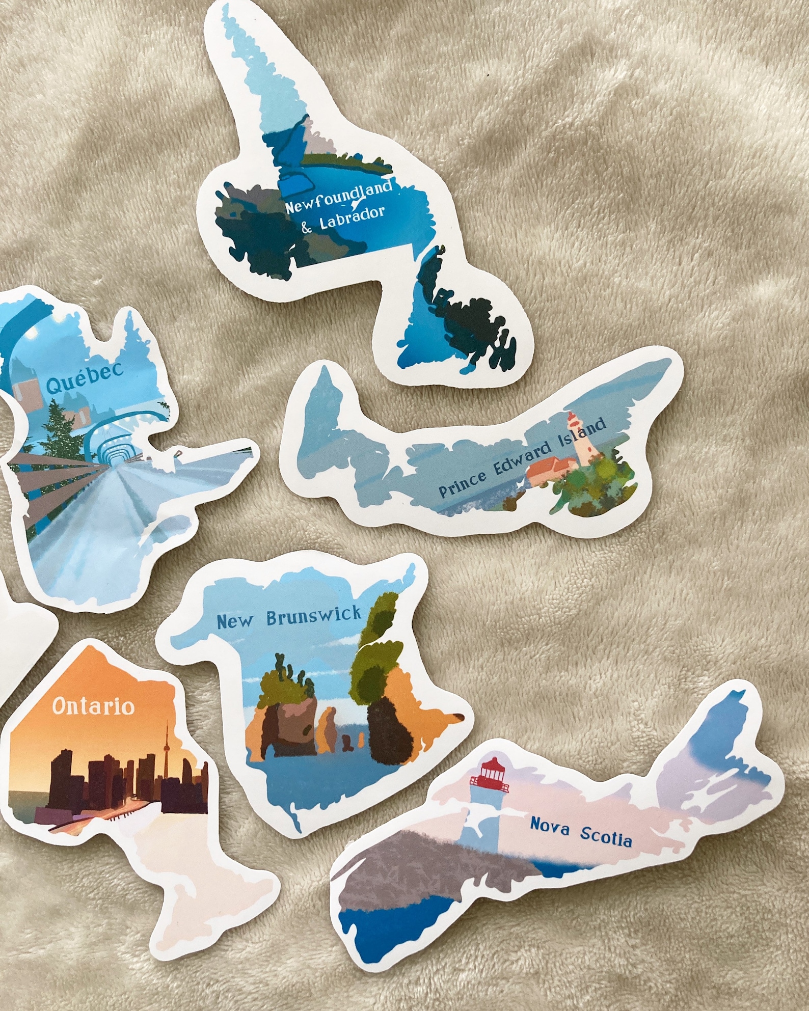 Canadian Provinces & Territories Sticker Pack | 13 Illustrated Canada ...