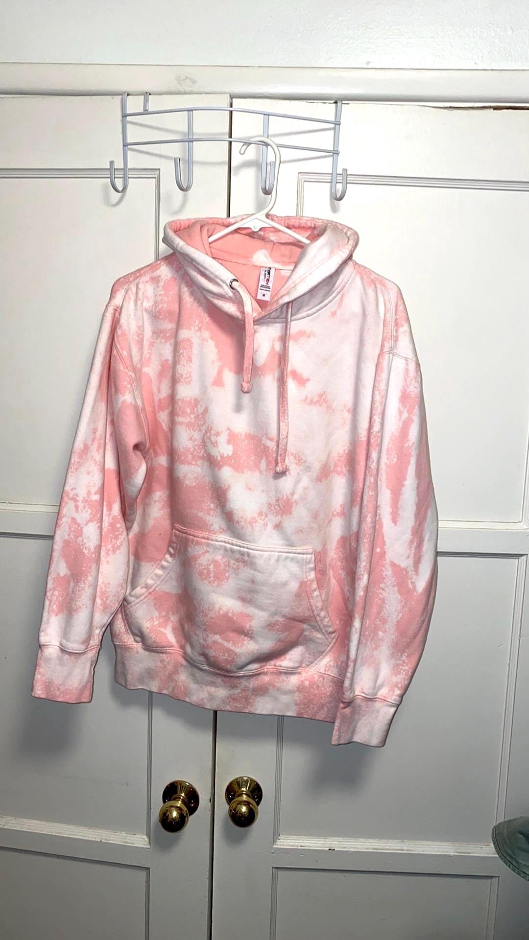 Pink bleached hoodie sale