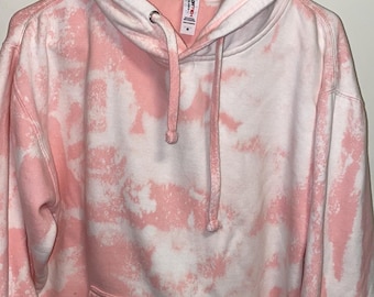 Startex Medium Pink White Bleach Dye Hoodie and Sweatpants - Etsy
