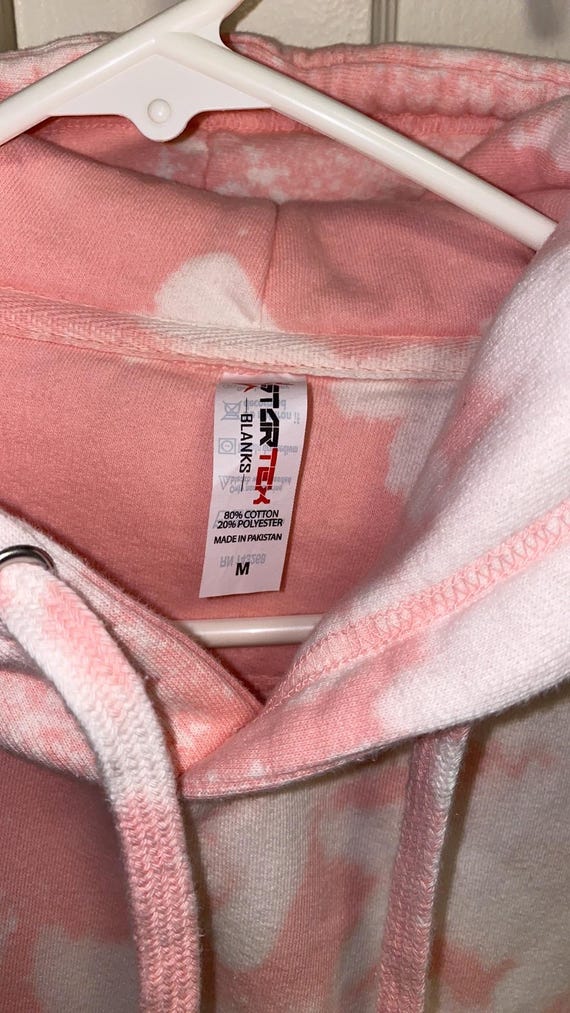 Startex Medium Pink White Bleach Dye Hoodie and Sweatpants - Etsy