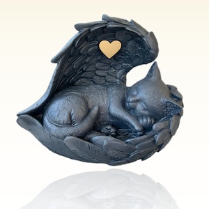 Monello cat urn cat in angel wings up to approx. 15 kg animal weight including individual engraving urn for cats