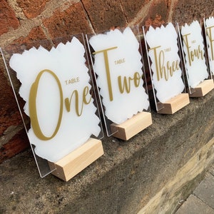 Acrylic/Perspex Wedding Table Numbers