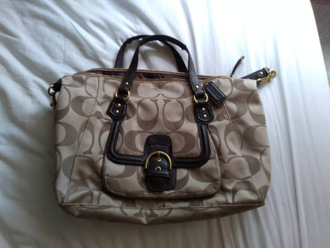 cream colored coach bag