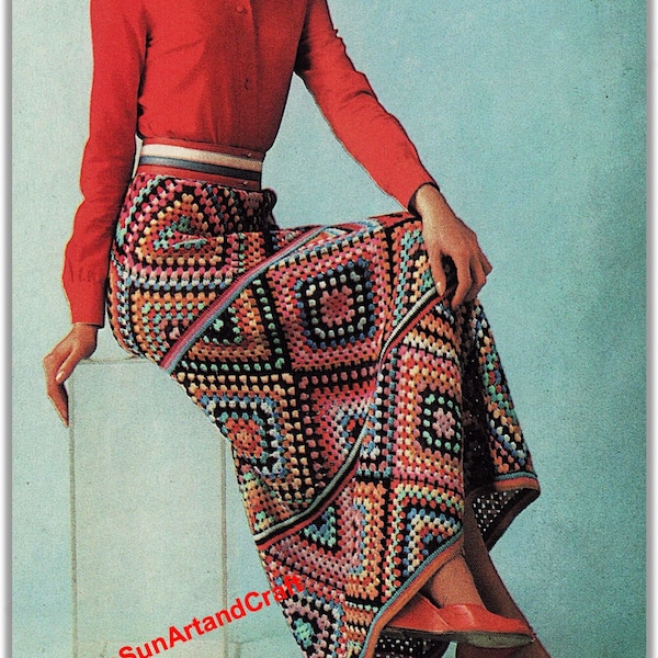 Maxi Crochet Vintage Skirt Pattern PDF