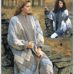 Ladies Chunky Coat and Jacket Knitting Pattern