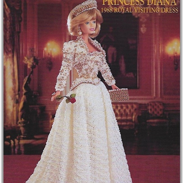 Princess Diana Royal Barbie Gown Crochet Pattern 055