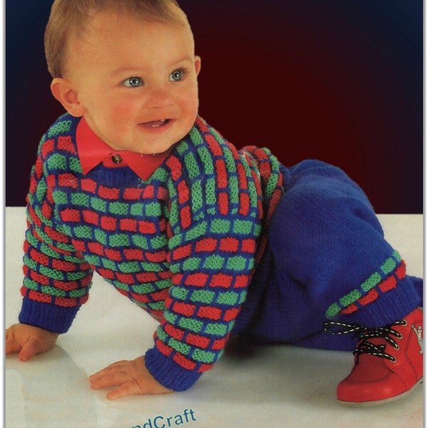 Baby, Toddler, Boys Sweater and Pants Knitting Pattern