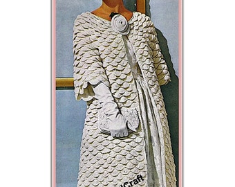 1960's Elegant Crochet Coat Pattern PDF