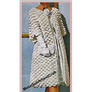 1960's Elegant Crochet Coat Pattern PDF